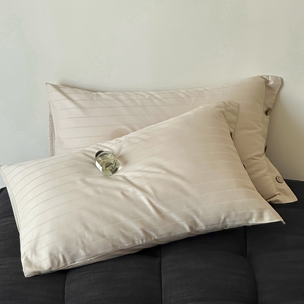 91家纺网 家纺一手货源 找家纺 （总）三朵家纺 2024春夏全棉提花贡缎缎条枕套