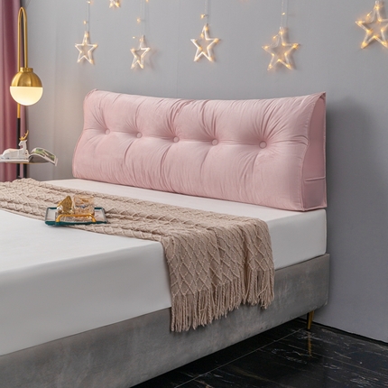 91家纺网 家纺一手货源 找家纺 （总）碧尔家居 2025新款荷兰绒弯型三角床头靠垫软包榻榻米大靠背