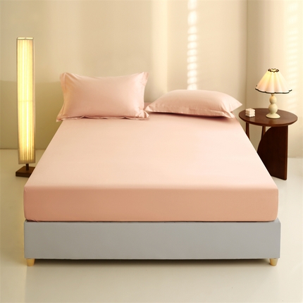 莱阁亿 2023新款高支高密全棉磨毛单床笠 雅灰粉