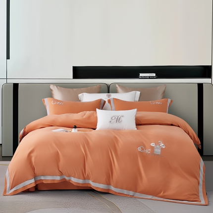 91家纺网 家纺一手货源 找家纺 （总）云锦家居 2024春夏新品云柔棉刺绣四件套-嘉伯丽