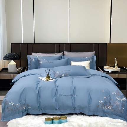 91家纺网 家纺一手货源 找家纺 云锦家居  2024春夏新品云柔棉刺绣四件套-南希 南希-宾利兰