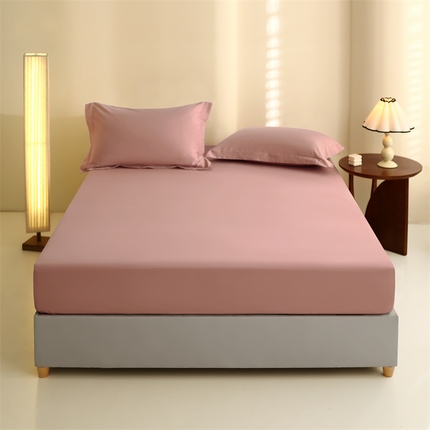 莱阁亿 2023新款高支高密全棉磨毛单床笠 藕肤色