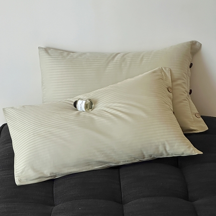 91家纺网 家纺一手货源 找家纺 （总）三朵家纺 2024春夏全棉提花贡缎缎条枕套