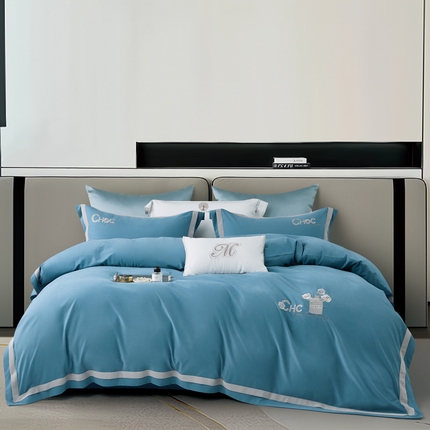 91家纺网 家纺一手货源 找家纺 （总）云锦家居 2024春夏新品云柔棉刺绣四件套-嘉伯丽