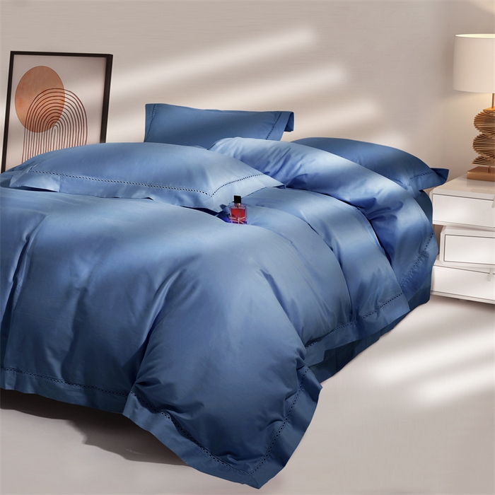 91家纺网 家纺一手货源 找家纺 爱丽丝 2024新款100支磨毛镂空轻奢系列 卡尔-海洋蓝