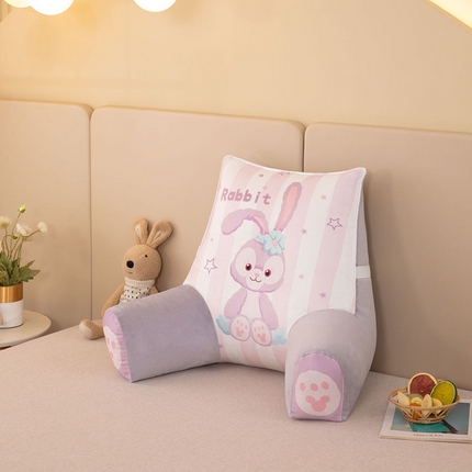 甜欣家纺 2024新款宝宝绒卡通单人腰靠垫床头护腰枕 可爱兔