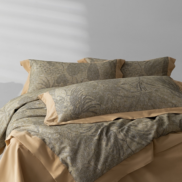 91家纺网 家纺一手货源 找家纺 爱丽丝 2024新款100支长绒棉贡缎陶瓷磨毛四件套 锦绒-舒意