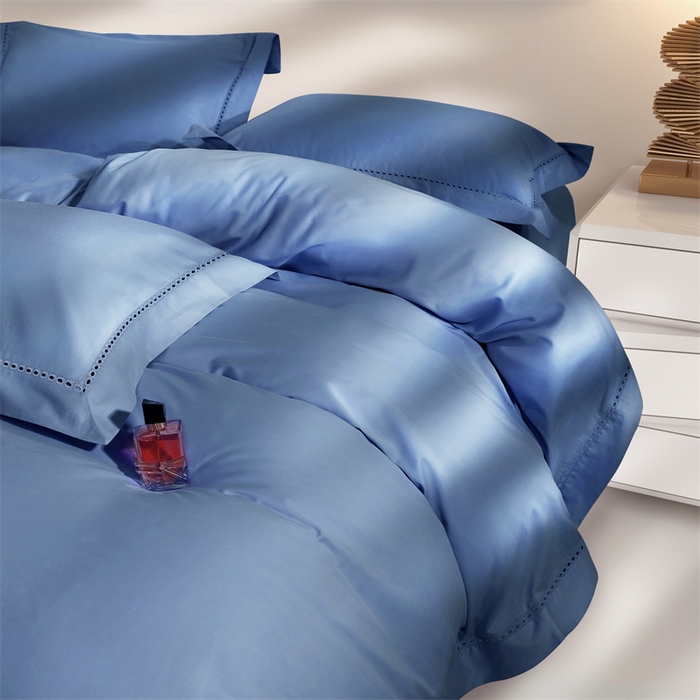 91家纺网 家纺一手货源 找家纺 爱丽丝 2024新款100支磨毛镂空轻奢系列 卡尔-海洋蓝