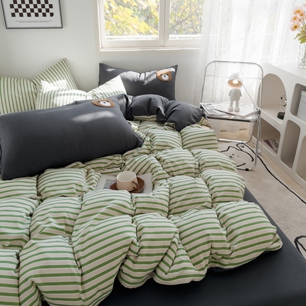 91家纺网 家纺一手货源 找家纺 总梦嘉居直播A类ins风超柔亲肤磨毛水洗棉条纹毛巾绣床单