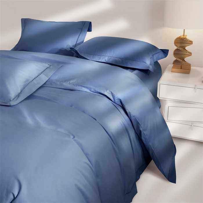 91家纺网 家纺一手货源 找家纺 爱丽丝 2024新款100支磨毛镂空轻奢系列 卡尔-海洋蓝