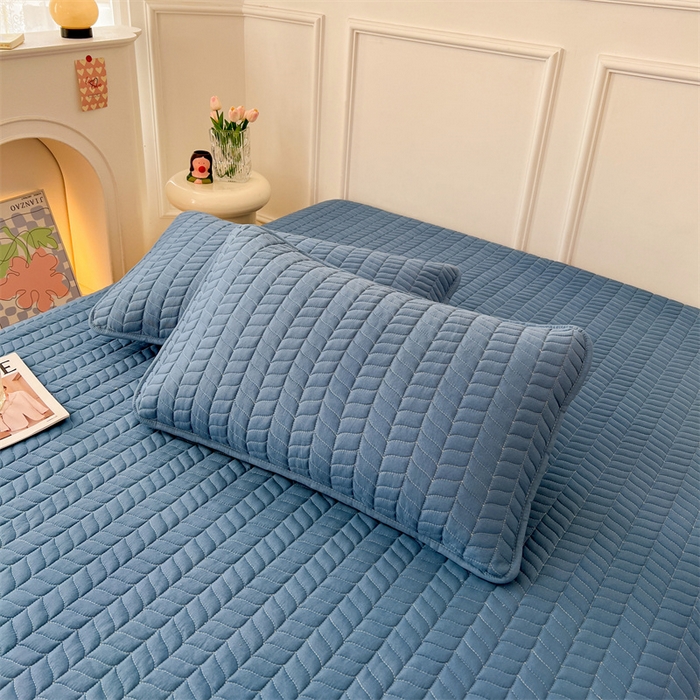 91家纺网 家纺一手货源 找家纺 梦舒羽 2025新款抗菌防水四季款夹棉枕套枕芯套内胆套 轻奢款-海洋蓝