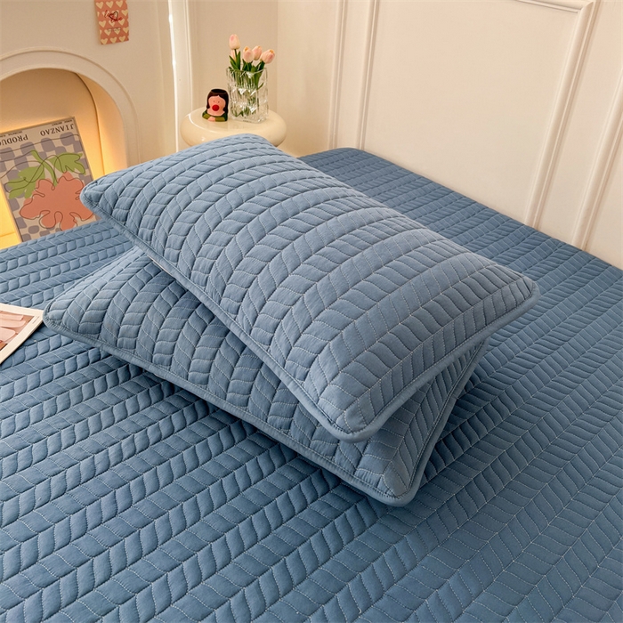 91家纺网 家纺一手货源 找家纺 梦舒羽 2025新款抗菌防水四季款夹棉枕套枕芯套内胆套 轻奢款-海洋蓝