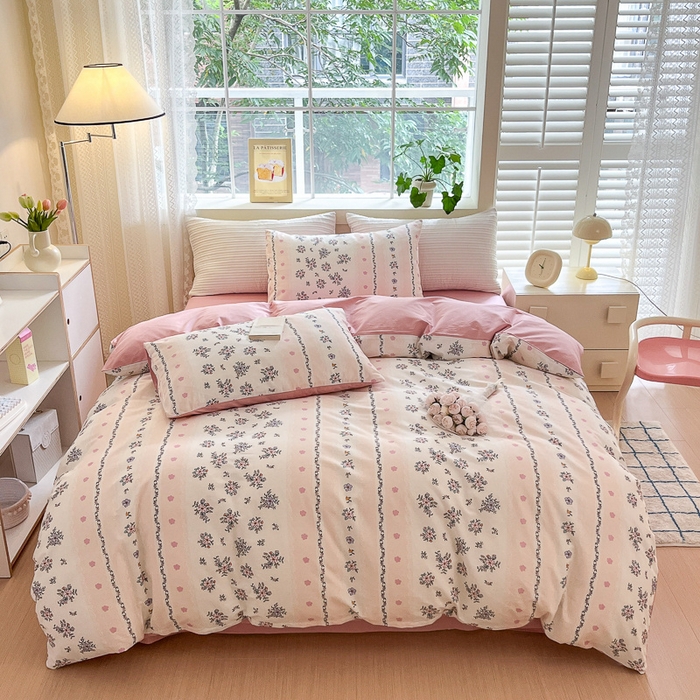 91家纺网 家纺一手货源 找家纺 清雅福 2024春夏新品喷气全棉13372印花系列-单被套 锦上添花