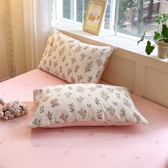 91家纺网 家纺一手货源 找家纺 清雅福 2024春夏新品喷气全棉13372印花系列-单枕套 花萃清风