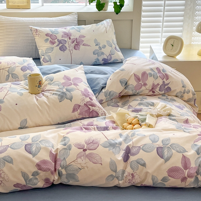 91家纺网 家纺一手货源 找家纺 清雅福 2024春夏新品喷气全棉13372印花系列-单被套 牡丹亭