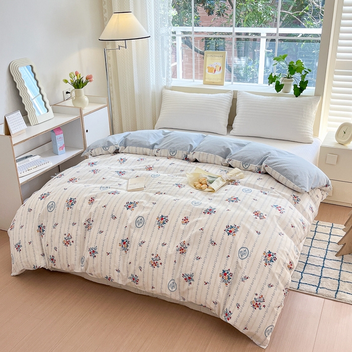 91家纺网 家纺一手货源 找家纺 清雅福 2024春夏新品喷气全棉13372印花系列-单被套 伯爵夫人