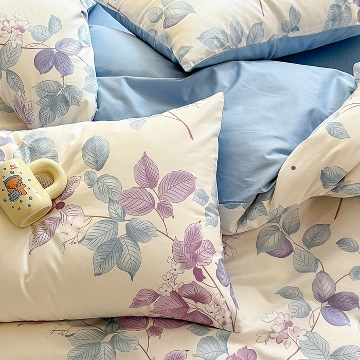 91家纺网 家纺一手货源 找家纺 清雅福 2024春夏新品喷气全棉13372印花系列-四件套 牡丹亭