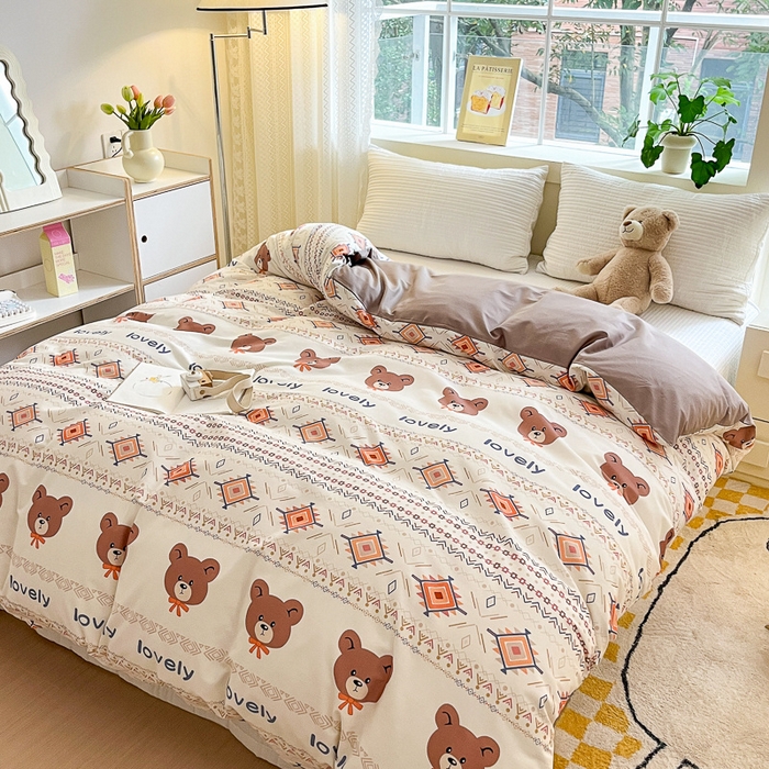 91家纺网 家纺一手货源 找家纺 清雅福 2024春夏新品喷气全棉13372印花系列-单被套 杰克丹尼