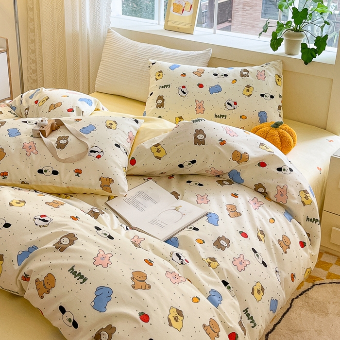 91家纺网 家纺一手货源 找家纺 清雅福 2024春夏新品喷气全棉13372印花系列-单被套 松岛可可