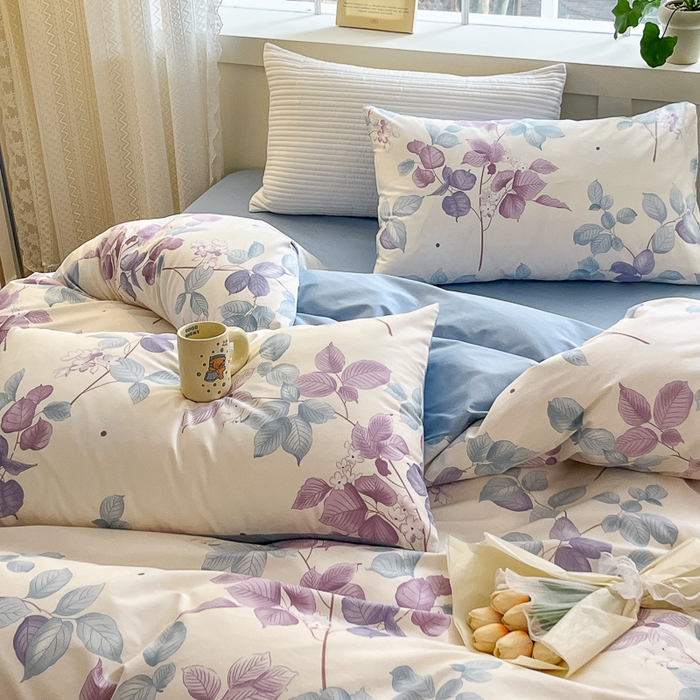 91家纺网 家纺一手货源 找家纺 清雅福 2024春夏新品喷气全棉13372印花系列-单被套 牡丹亭