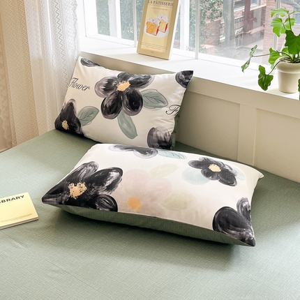 清雅福 2024春夏新品喷气全棉13372印花系列-单枕套 墨兰