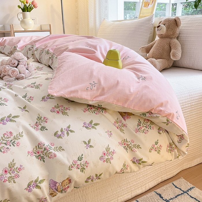 91家纺网 家纺一手货源 找家纺 清雅福 2024春夏新品喷气全棉13372印花系列-单被套 花萃清风