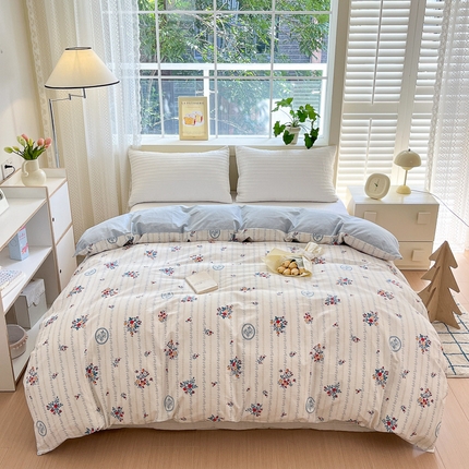 91家纺网 家纺一手货源 找家纺 （总）清雅福 2024春夏新品喷气全棉13372印花系列-单被套