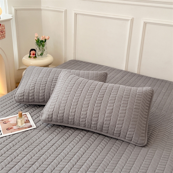 91家纺网 家纺一手货源 找家纺 梦舒羽 2025新款抗菌防水四季款夹棉枕套枕芯套内胆套 轻奢款-雾霾灰