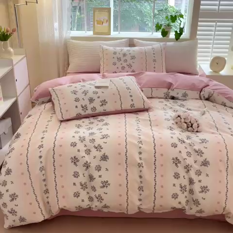 91家纺网 家纺一手货源 找家纺 清雅福 2024春夏新品喷气全棉13372印花系列-单被套 锦上添花