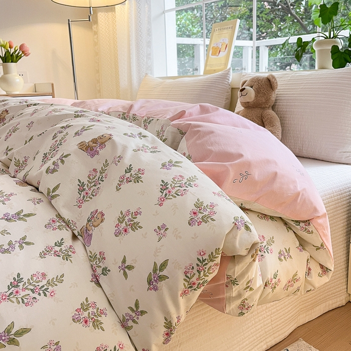 91家纺网 家纺一手货源 找家纺 清雅福 2024春夏新品喷气全棉13372印花系列-单被套 花萃清风