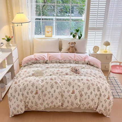 91家纺网 家纺一手货源 找家纺 （总）清雅福 2024春夏新品喷气全棉13372印花系列-单被套