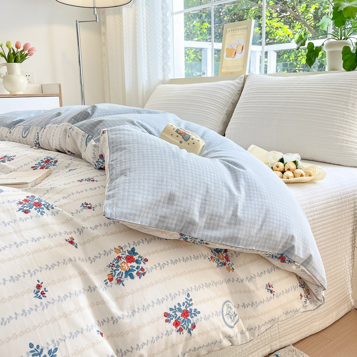 91家纺网 家纺一手货源 找家纺 清雅福 2024春夏新品喷气全棉13372印花系列-单被套 伯爵夫人