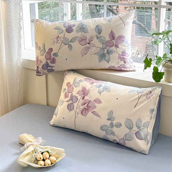 91家纺网 家纺一手货源 找家纺 清雅福 2024春夏新品喷气全棉13372印花系列-单枕套 牡丹亭