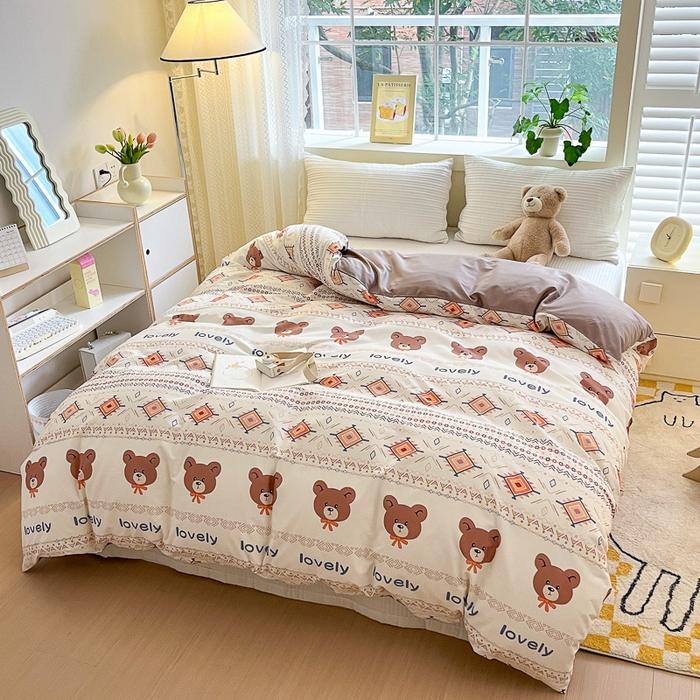 91家纺网 家纺一手货源 找家纺 清雅福 2024春夏新品喷气全棉13372印花系列-单被套 杰克丹尼