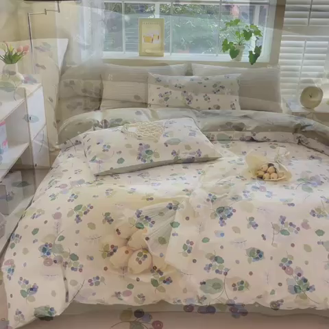 91家纺网 家纺一手货源 找家纺 （总）清雅福 2024春夏新品喷气全棉13372印花系列-四件套