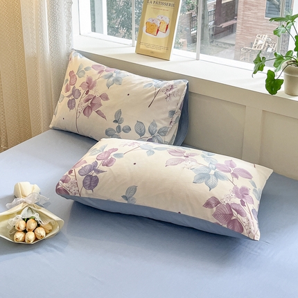 91家纺网 家纺一手货源 找家纺 清雅福 2024春夏新品喷气全棉13372印花系列-单枕套 牡丹亭