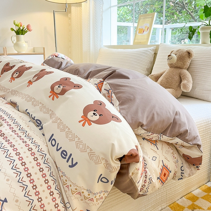 91家纺网 家纺一手货源 找家纺 清雅福 2024春夏新品喷气全棉13372印花系列-单被套 杰克丹尼