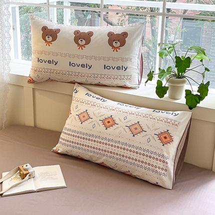 91家纺网 家纺一手货源 找家纺 清雅福 2024春夏新品喷气全棉13372印花系列-单枕套 杰克丹尼