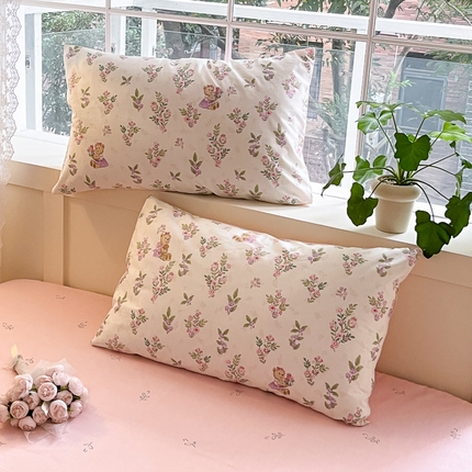 91家纺网 家纺一手货源 找家纺 清雅福 2024春夏新品喷气全棉13372印花系列-单枕套 花萃清风