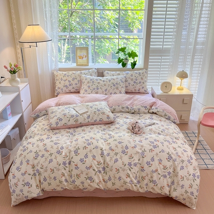 91家纺网 家纺一手货源 找家纺 （总）清雅福 2024春夏新品喷气全棉13372印花系列-单被套