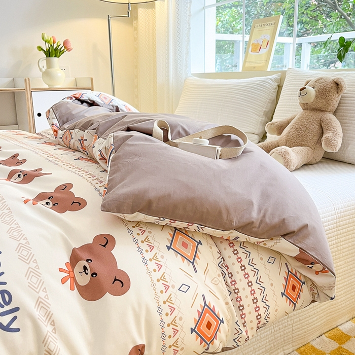 91家纺网 家纺一手货源 找家纺 清雅福 2024春夏新品喷气全棉13372印花系列-单被套 杰克丹尼