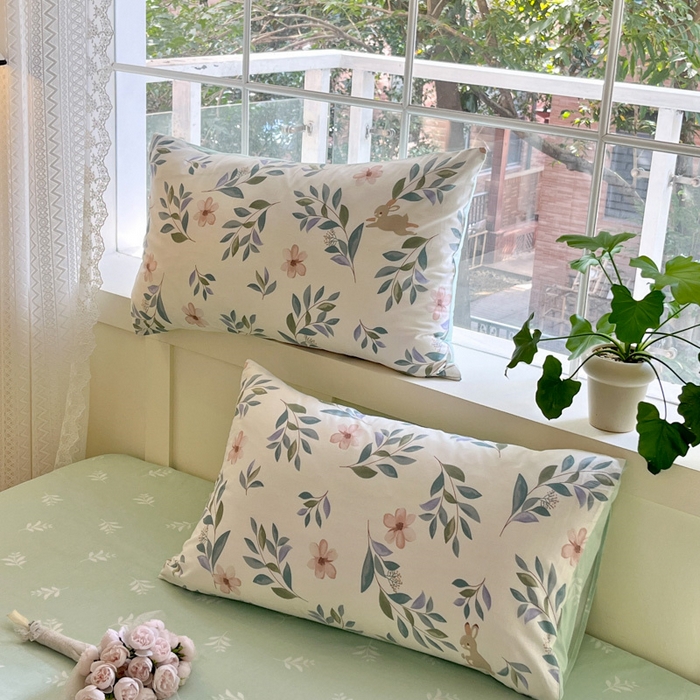 91家纺网 家纺一手货源 找家纺 清雅福 2024春夏新品喷气全棉13372印花系列-单被套 轻纱漫舞