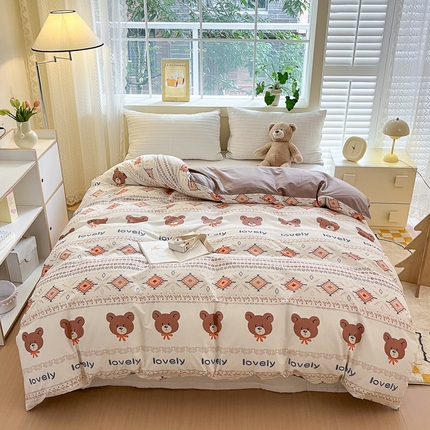 91家纺网 家纺一手货源 找家纺 （总）清雅福 2024春夏新品喷气全棉13372印花系列-单被套