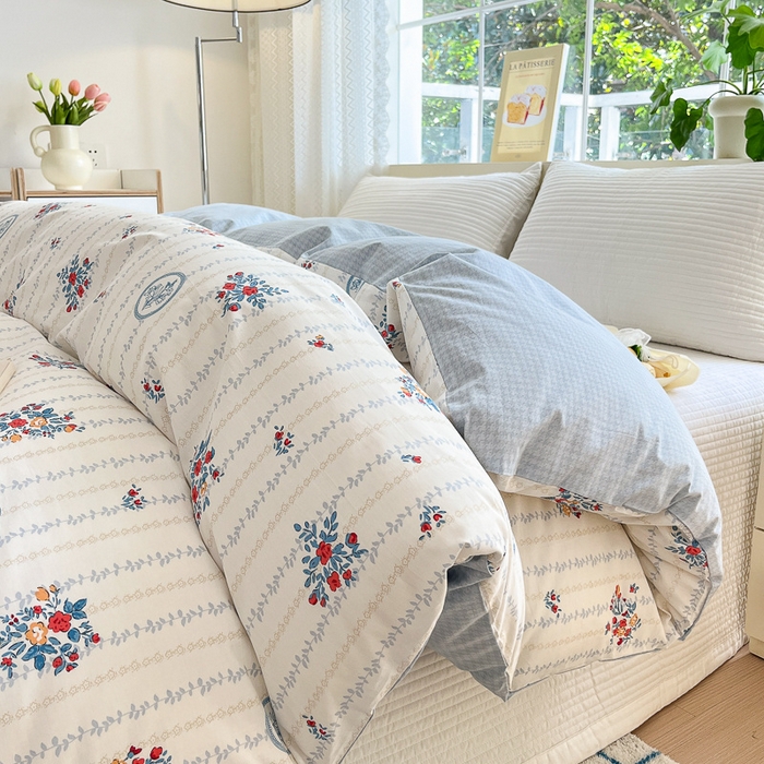 91家纺网 家纺一手货源 找家纺 清雅福 2024春夏新品喷气全棉13372印花系列-单被套 伯爵夫人