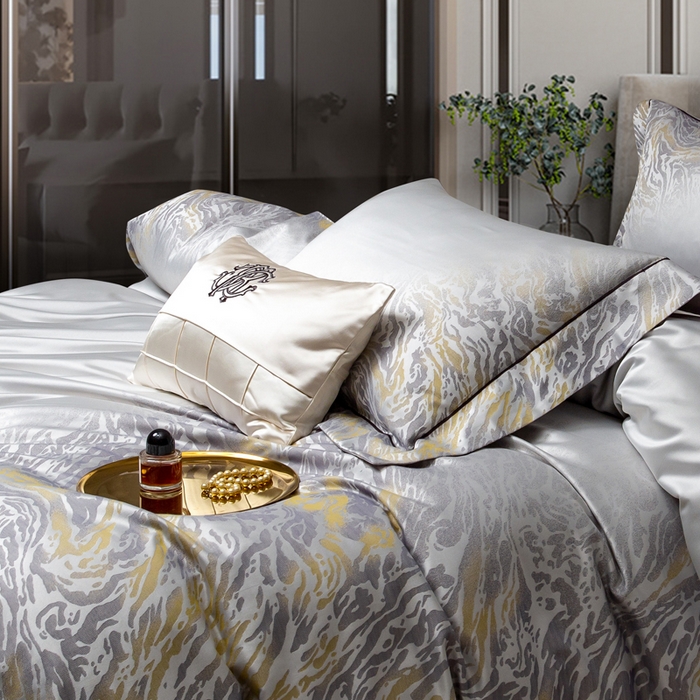 91家纺网 家纺一手货源 找家纺 （总）至爱今生 新款A版140支色织锦缎多件套-西雅图