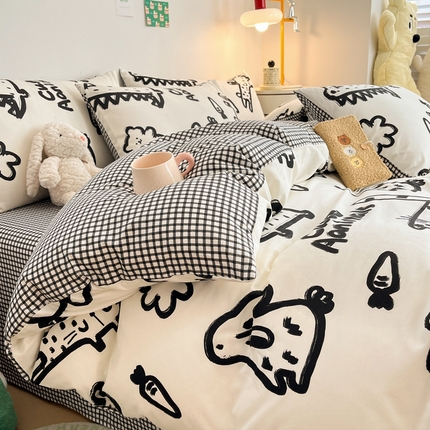吉象家纺 2024新款全棉印花卡通四件套系列 漫画家