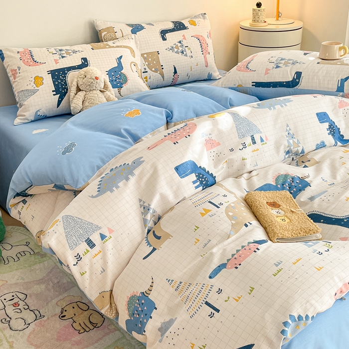 91家纺网 家纺一手货源 找家纺 （总）吉象家纺 2024新款全棉印花卡通四件套系列