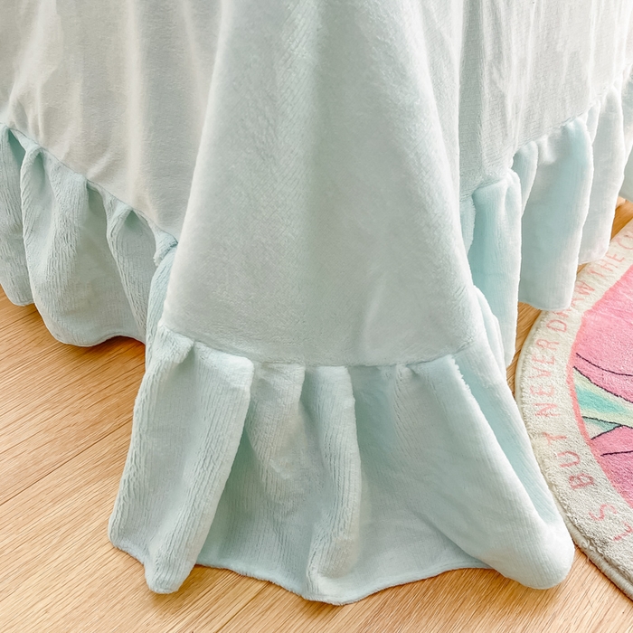 91家纺网 家纺一手货源 找家纺 慕澄家纺 2024新款大泡泡兔毛绒加厚保暖四件套 兔绒-蓝