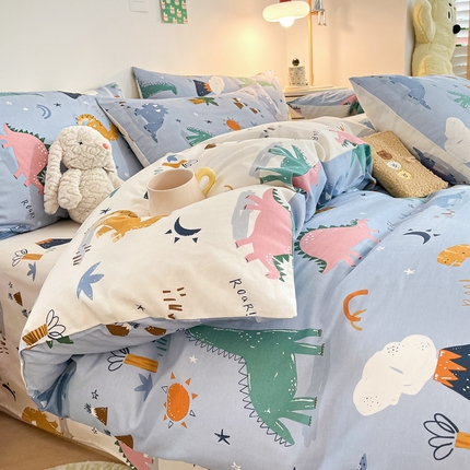 91家纺网 家纺一手货源 找家纺 （总）吉象家纺 2024新款全棉印花卡通四件套系列