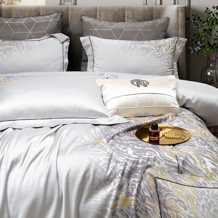 91家纺网 家纺一手货源 找家纺 （总）至爱今生 新款A版140支色织锦缎多件套-西雅图